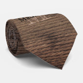  bruin verbrand hout Monogram Stropdas (Opgerold)
