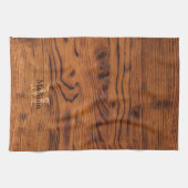 bruin verbrand hout Monogram Theedoek (Horizontaal)