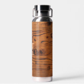 bruin verbrand hout Monogram Waterfles (Achterkant)