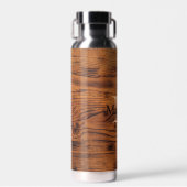 bruin verbrand hout Monogram Waterfles (Voorkant)