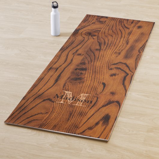  bruin verbrand hout Monogram Yoga Mat (In situ)