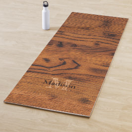  bruin verbrand hout Monogram Yoga Mat