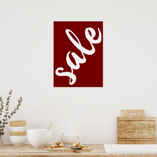 Bruin Verkoopteken, 18x24 Grote Verkoop Poster (Keuken)