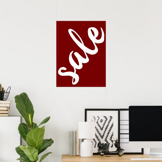 Bruin Verkoopteken, 18x24 Grote Verkoop Poster (Thuiskantoor)