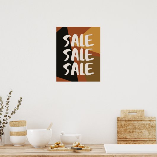 Bruin Verkoopteken, Kleinhandelsopslag Signage, Gr Poster (Keuken)