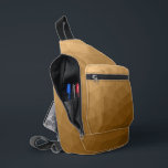 Bruin verloop geometrisch maaspatroon sling bag<br><div class="desc">Bruin gradiënt geometrisch netwerk patroon Gedrukte zak. Cool mode accessoire tas voor iedereen. Driehoekig geometrisch gaas met licht tot donkerbruin ombre gradiëntontwerp.</div>