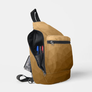 Bruin verloop geometrisch maaspatroon sling bag