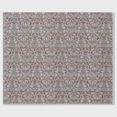 Bruin  Victoriaans Damast Naadloos Patroon Cadeaupapier (Vlak)