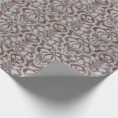 Bruin  Victoriaans Damast Naadloos Patroon Cadeaupapier (Hoek)