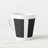 Bruin vierkant lijndikte zwart ontwerp latte mok (Linkerhoek)