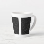 Bruin vierkant lijndikte zwart ontwerp latte mok (Rechterhoek)