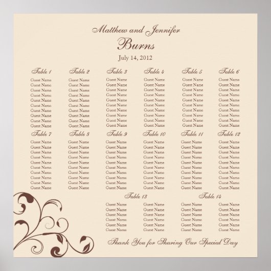 Bruin vierkant weddenschap poster (Voorkant)