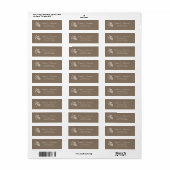 Bruin Vintage Bloem Motief Retouradres Label (Full Sheet)