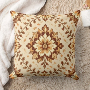 Bruin vintage shabby patroon kussen