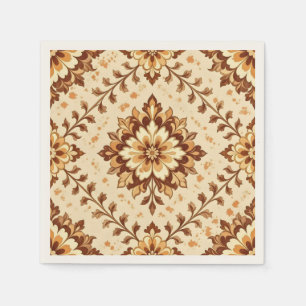 Bruin vintage shabby patroon servet