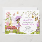 Bruin Violet Fairy Floral Baby shower Kaart (Voorkant)