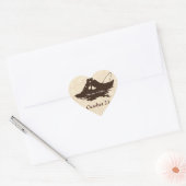 Bruin  Vist Liefhebbers Save the Date Hart Sticker (Envelop)