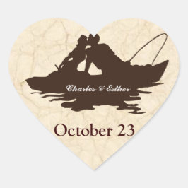 Bruin Vist Liefhebbers Save the Date Hart Sticker