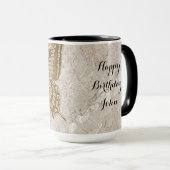 Bruin vlindermarmer mok (Voorkant rechts)