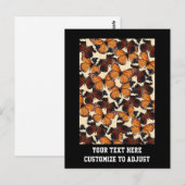 Bruin vlinderpatroon briefkaart (Voorkant / Achterkant)
