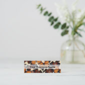 Bruin vlinderpatroon mini visitekaartje (Staand voorkant)