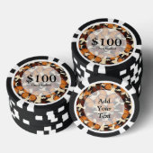 Bruin vlinderpatroon pokerchips (Opstapeling)