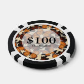 Bruin vlinderpatroon pokerchips (Enkel)