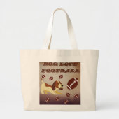 Bruin Voetbal Football Spel Dag Sporthond Grote Tote Bag (Voorkant)