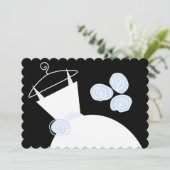 Bruin vrijgezellenfeest zwarte pastel kaart (Staand voorkant)