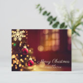 Bruin Vrolijke Kerstgroet Kaart (Staand voorkant)