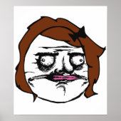 Bruin Vrouw Gusta Comic Rage Face Meme Poster (Voorkant)
