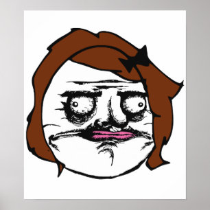 Bruin Vrouw Gusta Comic Rage Face Meme Poster