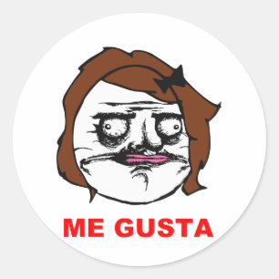 Bruin Vrouw Gusta Comic Rage Face Meme Ronde Sticker