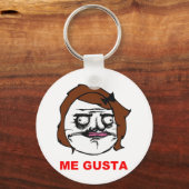 Bruin Vrouw Gusta Comic Rage Face Meme Sleutelhanger (Voorkant)