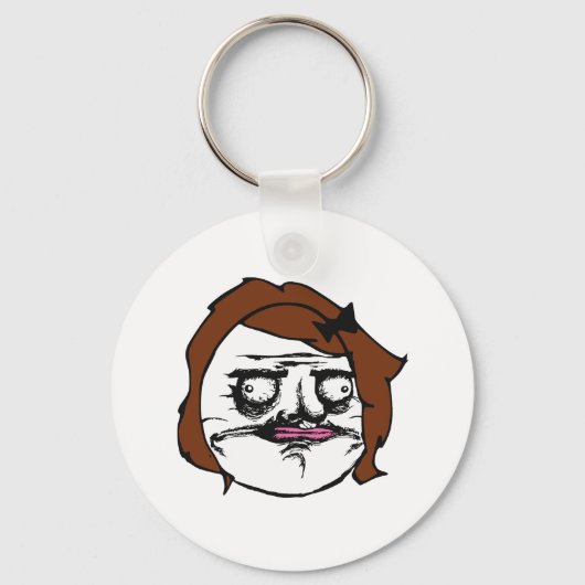 Bruin Vrouw Gusta Comic Rage Face Meme Sleutelhanger (Voorkant)