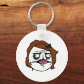Bruin Vrouw Gusta Comic Rage Face Meme Sleutelhanger (Voorkant)