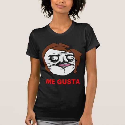 Bruin Vrouw Gusta Comic Rage Face Meme T-shirt (Voorkant)