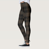 Bruin, walnoot, zwart, Romeinse kanaaltje Tartan Leggings (Links)