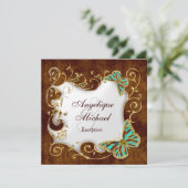 Bruin-watergoud - land RECEPT bruiloft Kaart (Staand voorkant)