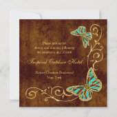 Bruin-watergoud - land RECEPT bruiloft Kaart (Achterkant)