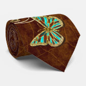 Bruin-watergoudbruin Stropdas (Opgerold)