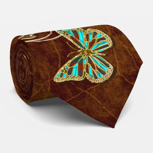 Bruin-watergoudbruin Stropdas (Opgerold)