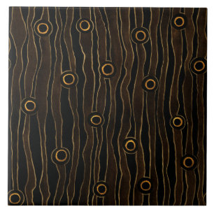 Bruin Wavy Lines Tegeltje