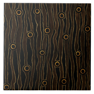 Bruin Wavy Lines Tegeltje