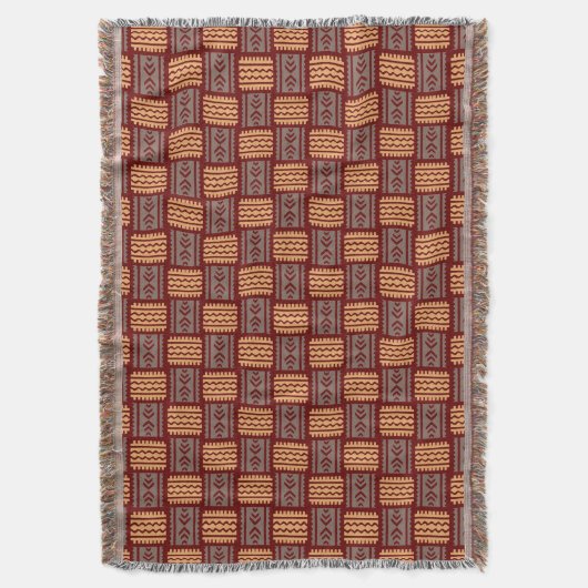 Bruin Weaved Pattern Deken (Voorkant Verticaal)