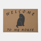 Bruin Welkom bij mijn huis kat deurmat (Voorkant)
