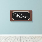 Bruin Welkomstbord Canvas Afdruk (Insitu (Houten vloer))