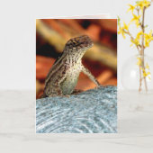 Bruin Wenskaart (hagedis) Kaart (Gele Bloem)