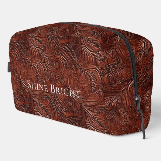 Bruin Western Cowgirl Bohemian Chic Leaf Toilettasje (Rechterhoek)