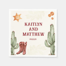 bruin western Mooie rustieke bruiloft Servet